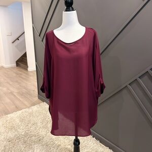 ASOS CURVE Chic Burgundy Women's Blouse